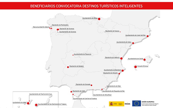 mapa destinos turisticos inteligentes