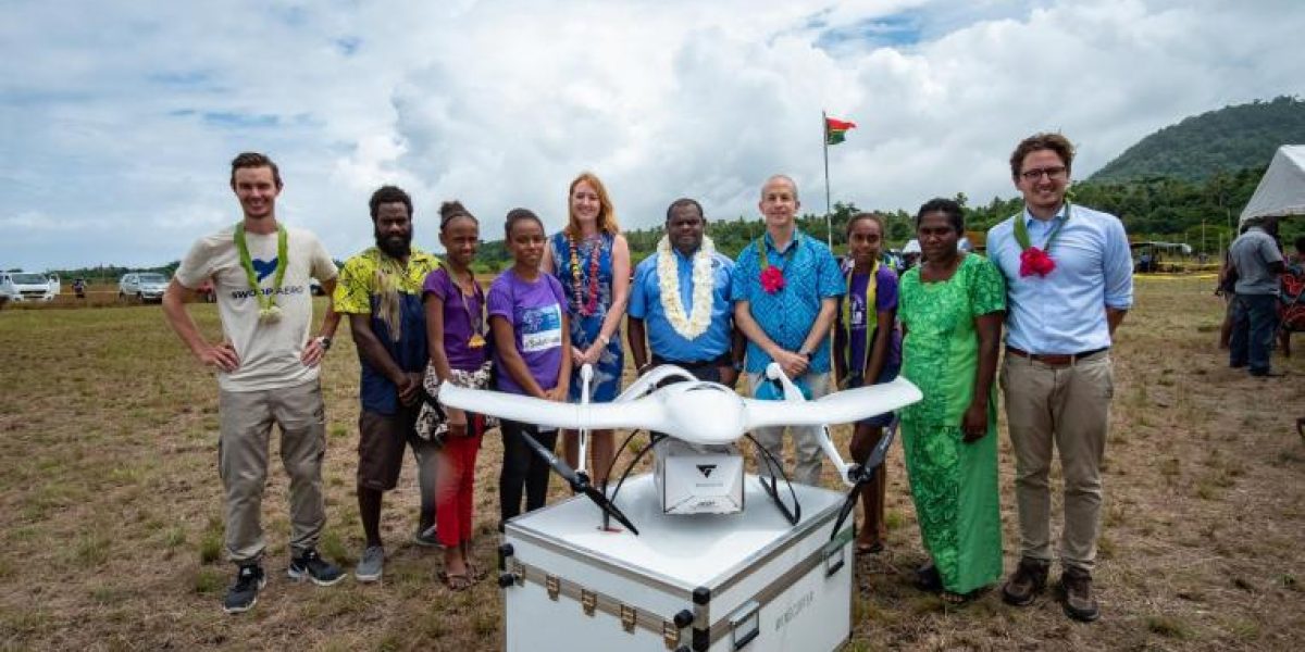 El dron usado en la prueba de Vanuatu. (Imagen: UNICEF Pacific).